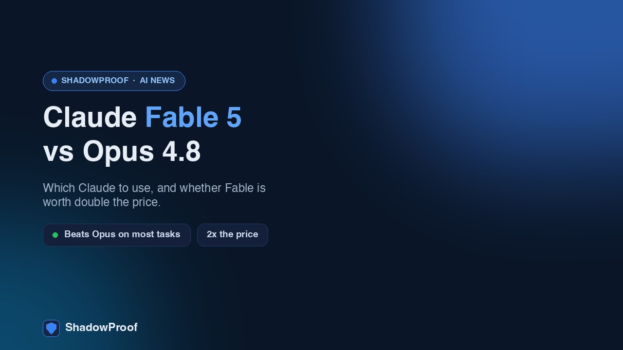 Two labeled chat panels side by side comparing Claude Fable 5 and Claude Opus 4.8