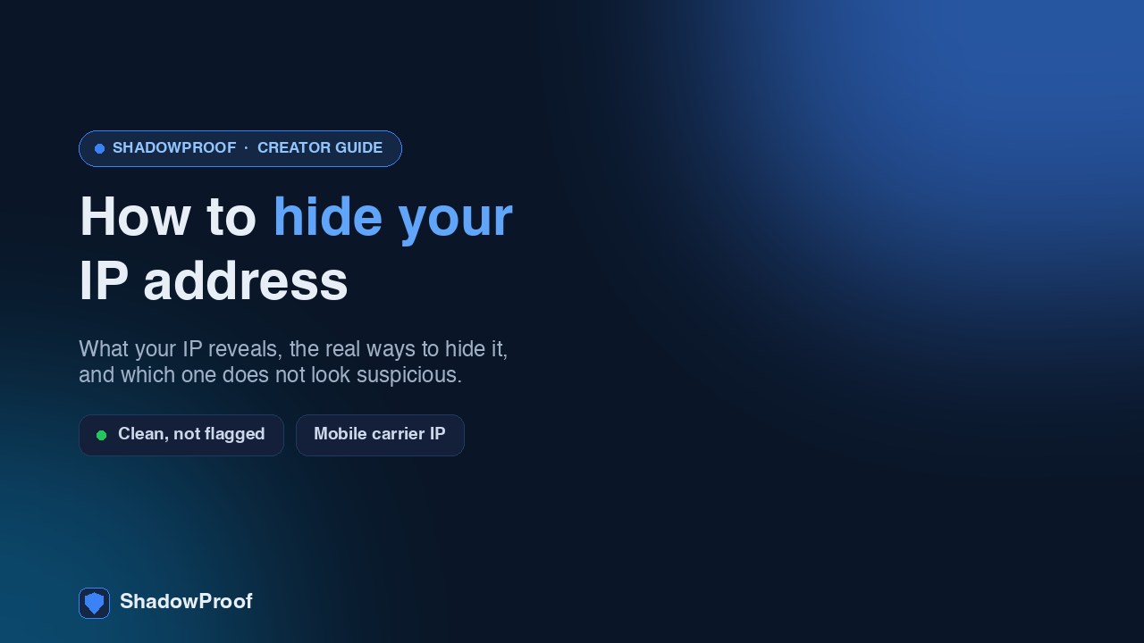 A phone hiding its public IP address behind a shield while connecting to the internet