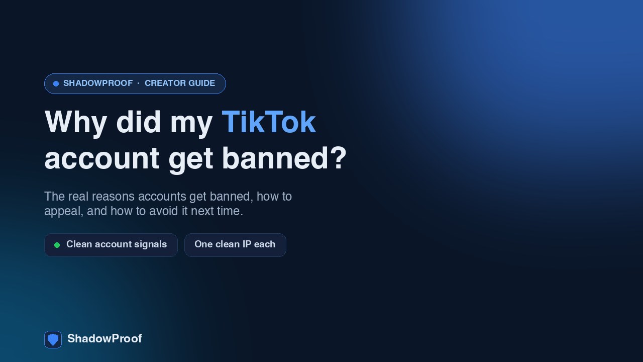 Phone showing a TikTok account suspended notice on screen